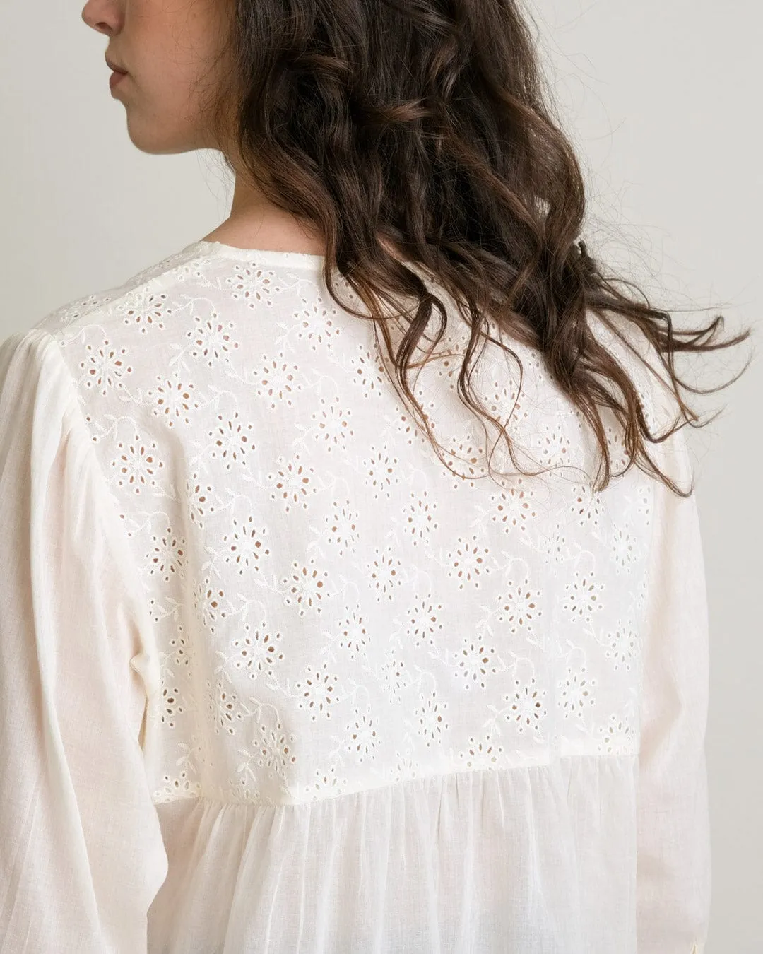 Gilda Cotton Breezy Blouse | Ecru