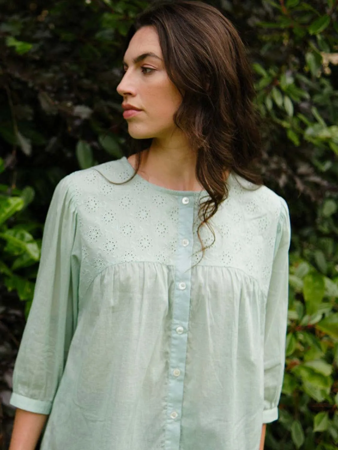 Gilda Cotton Breezy Blouse | Mint