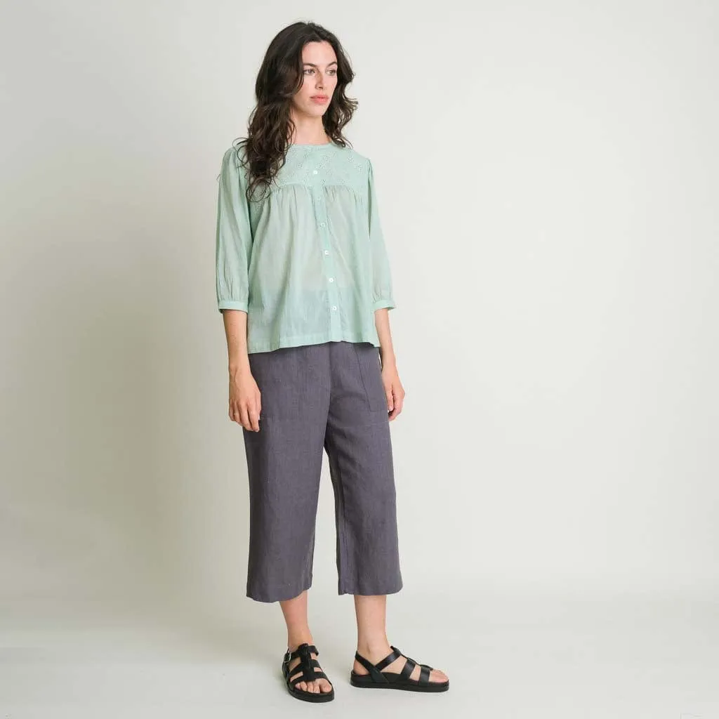 Gilda Cotton Breezy Blouse | Mint