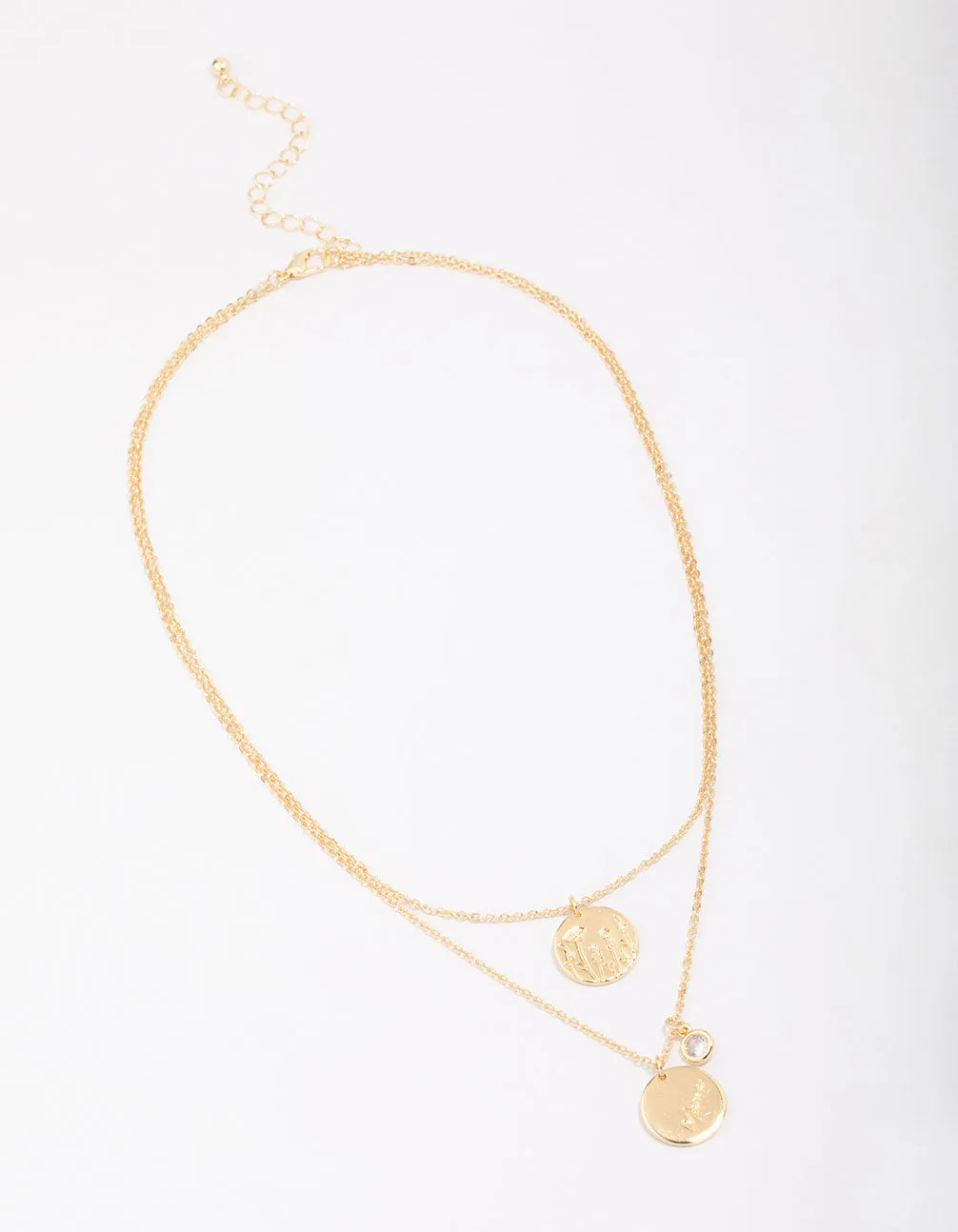 Gold Plated Coin Layered Necklace