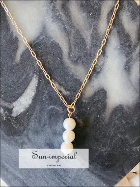 Gold Plated Pearl Heart Layered Necklace