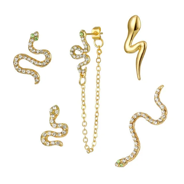 Gorgeous Luxurious Snake Earrings Set (5 Earrings per order)