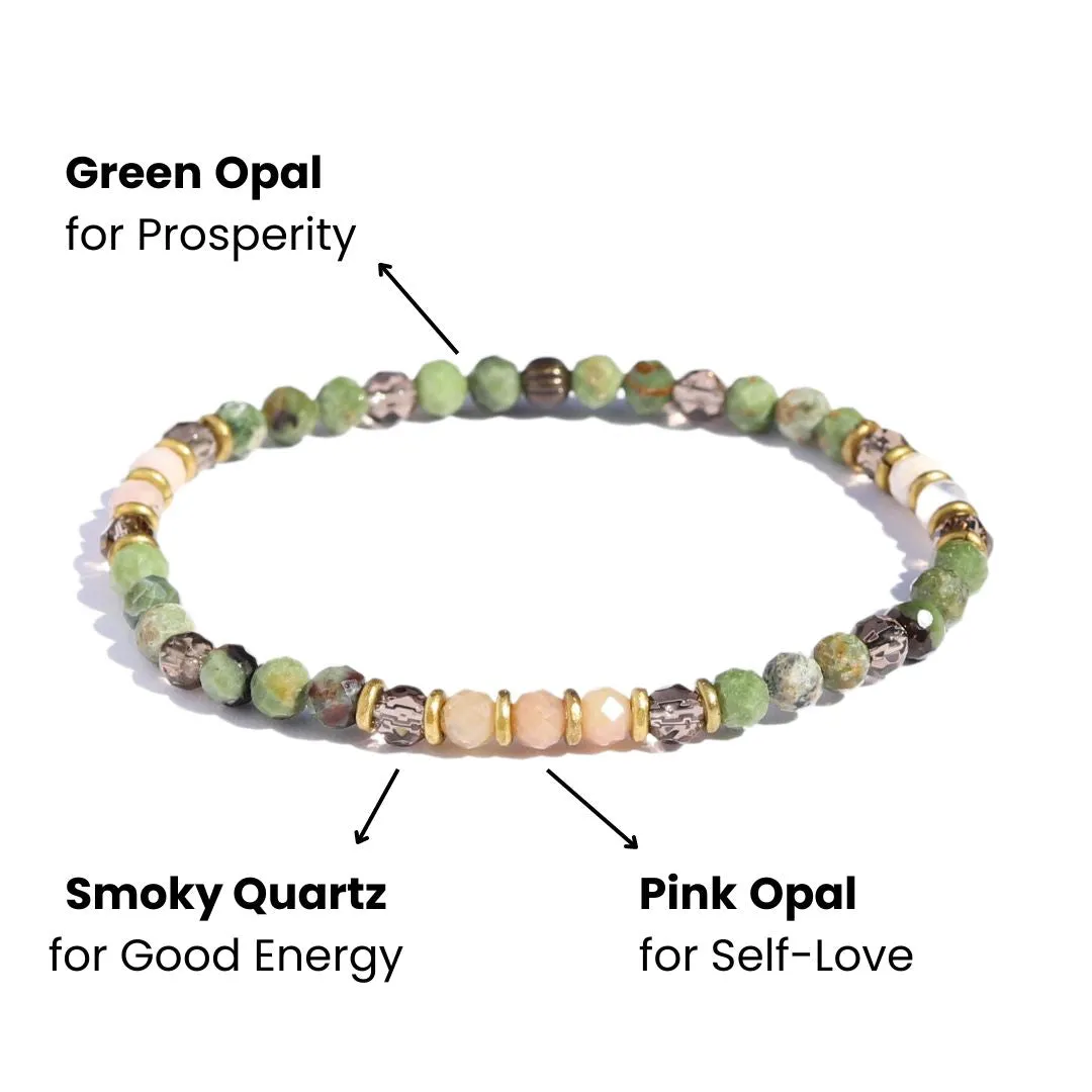 Green and Pink Opal Delicate Bracelet