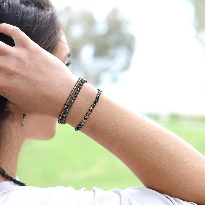 Grounding Black Tourmaline and Smoky Quartz Delicate Bracelet