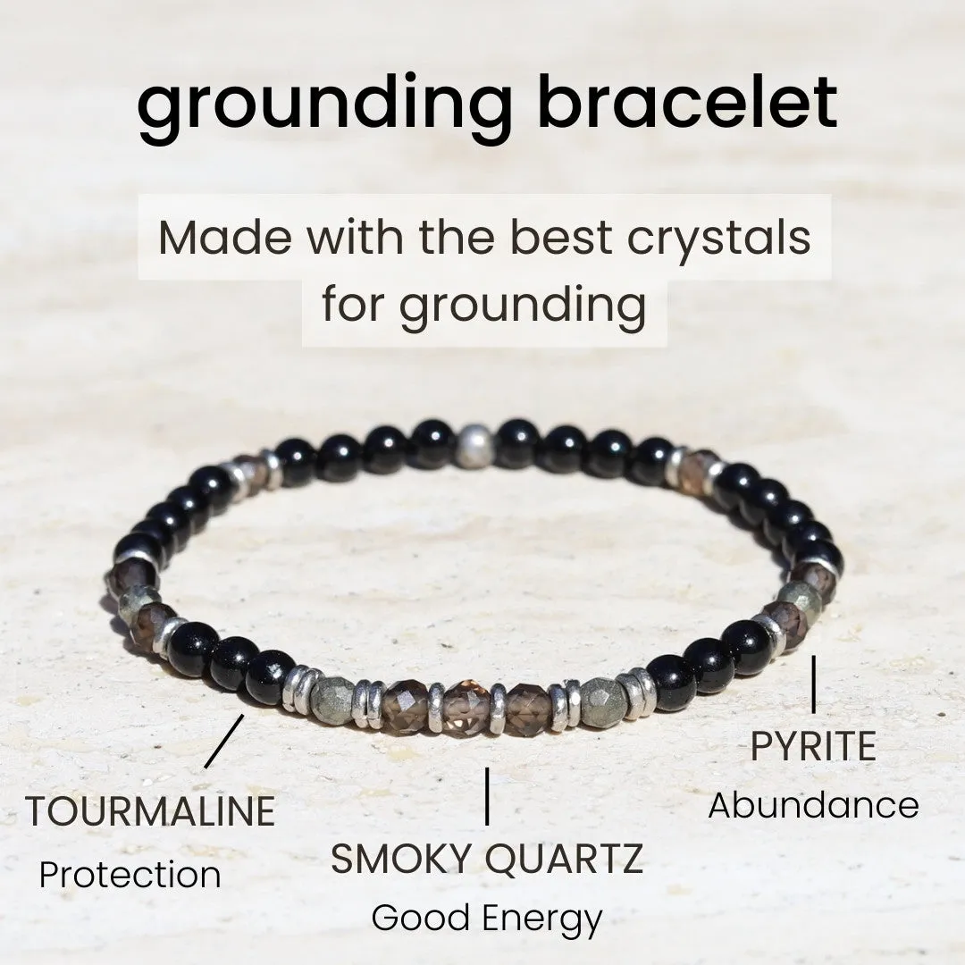 Grounding Black Tourmaline and Smoky Quartz Delicate Bracelet