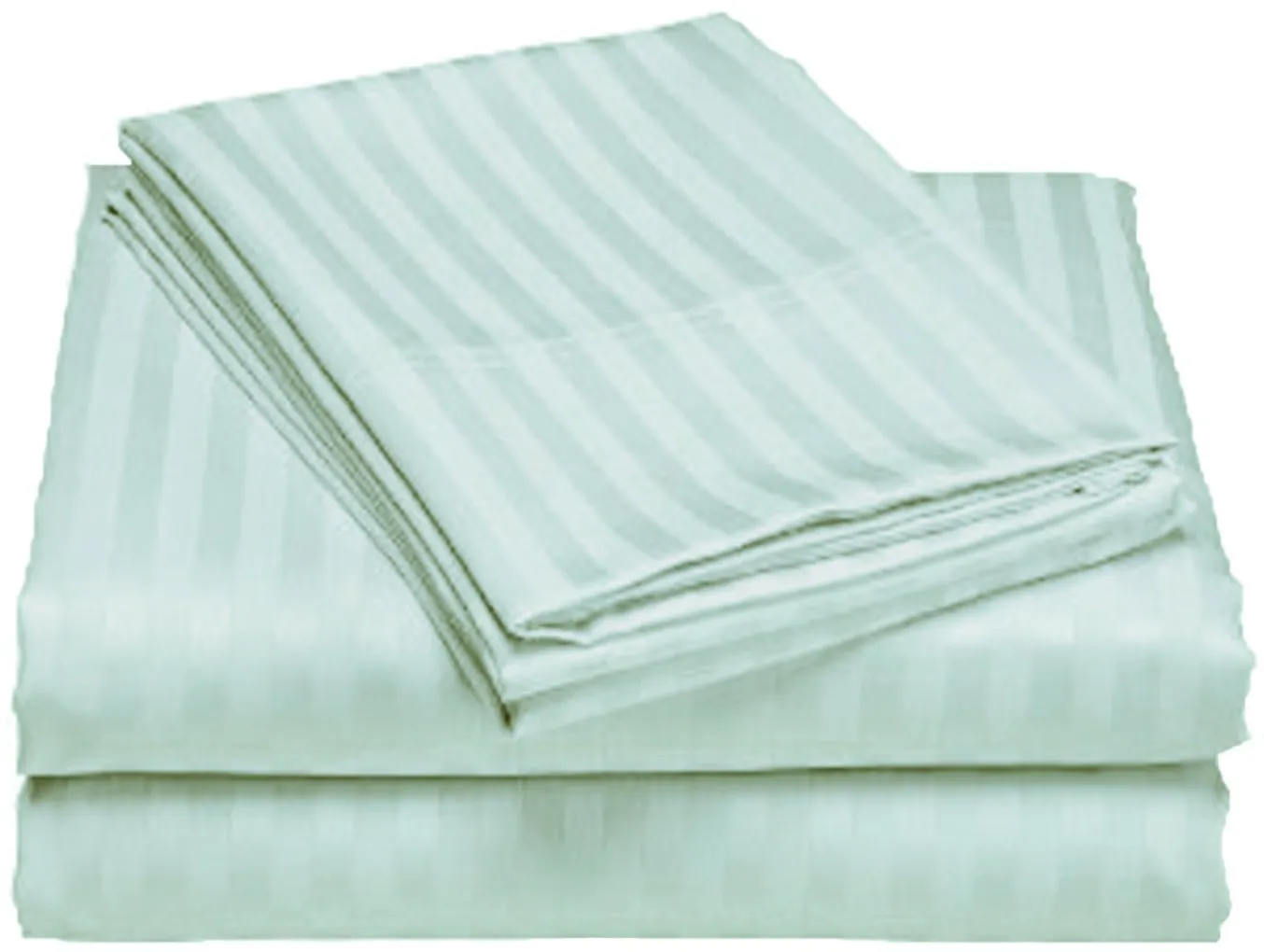 Home Collection Luxurious Pure Cotton Sateen Stripe Sheet Set