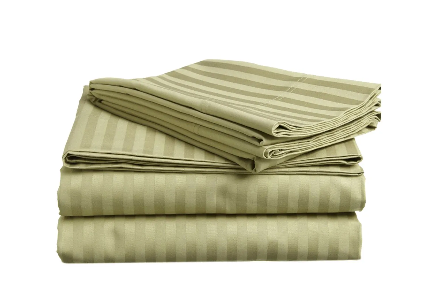 Home Collection Luxurious Pure Cotton Sateen Stripe Sheet Set