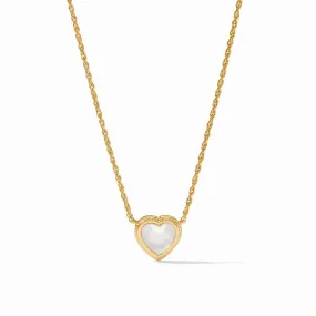 Julie Vos Heart Delicate Necklace, Clear Crystal