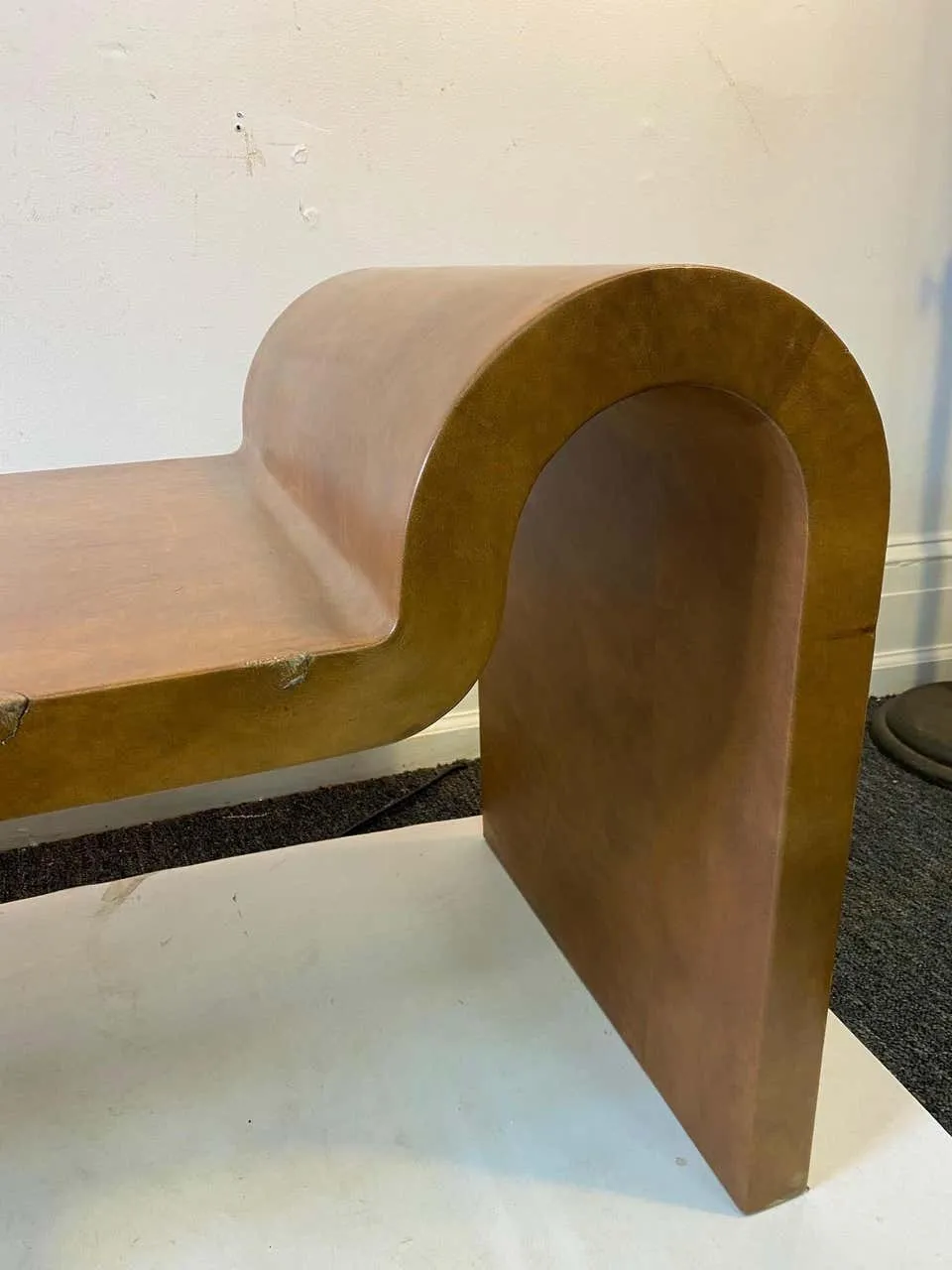 Karl Springer Modern Leather Bench