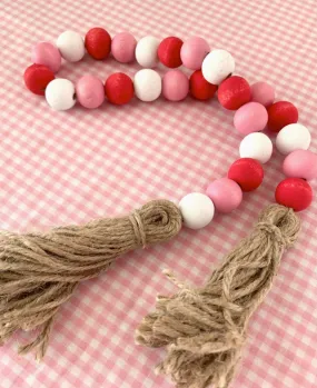 #L944 Valentine Rustic Farmhouse Beads Garland