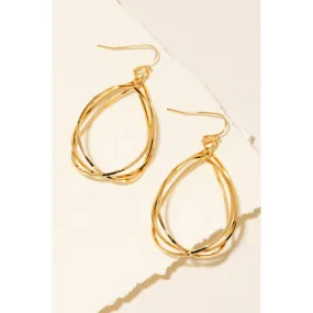 Layered Metallic Dangle Earrings | Gold