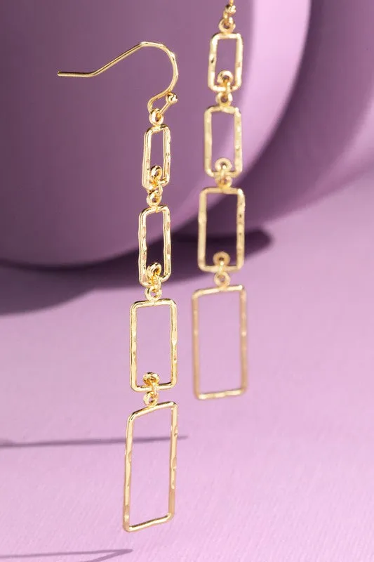 Layered Rectangle Dangle Earrings