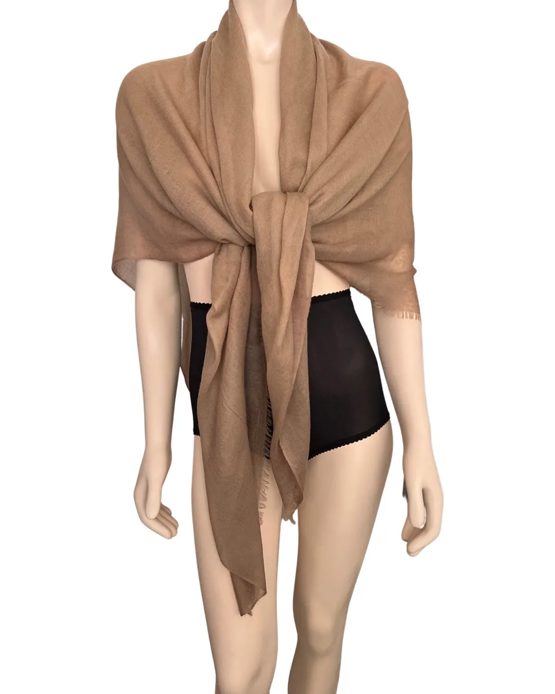 Light as air, luxurious cashmere woven scarf