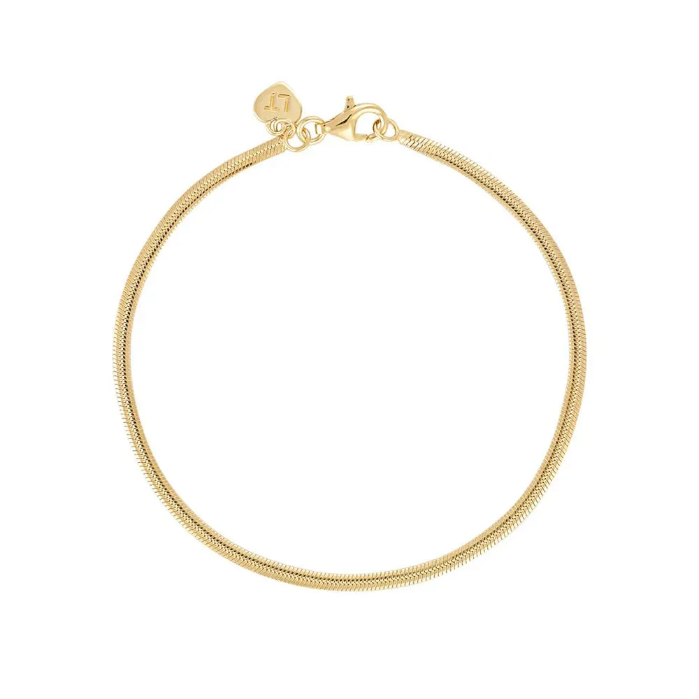 LINDA TAHIJA Fluid Snake Chain Bracelet GOLD