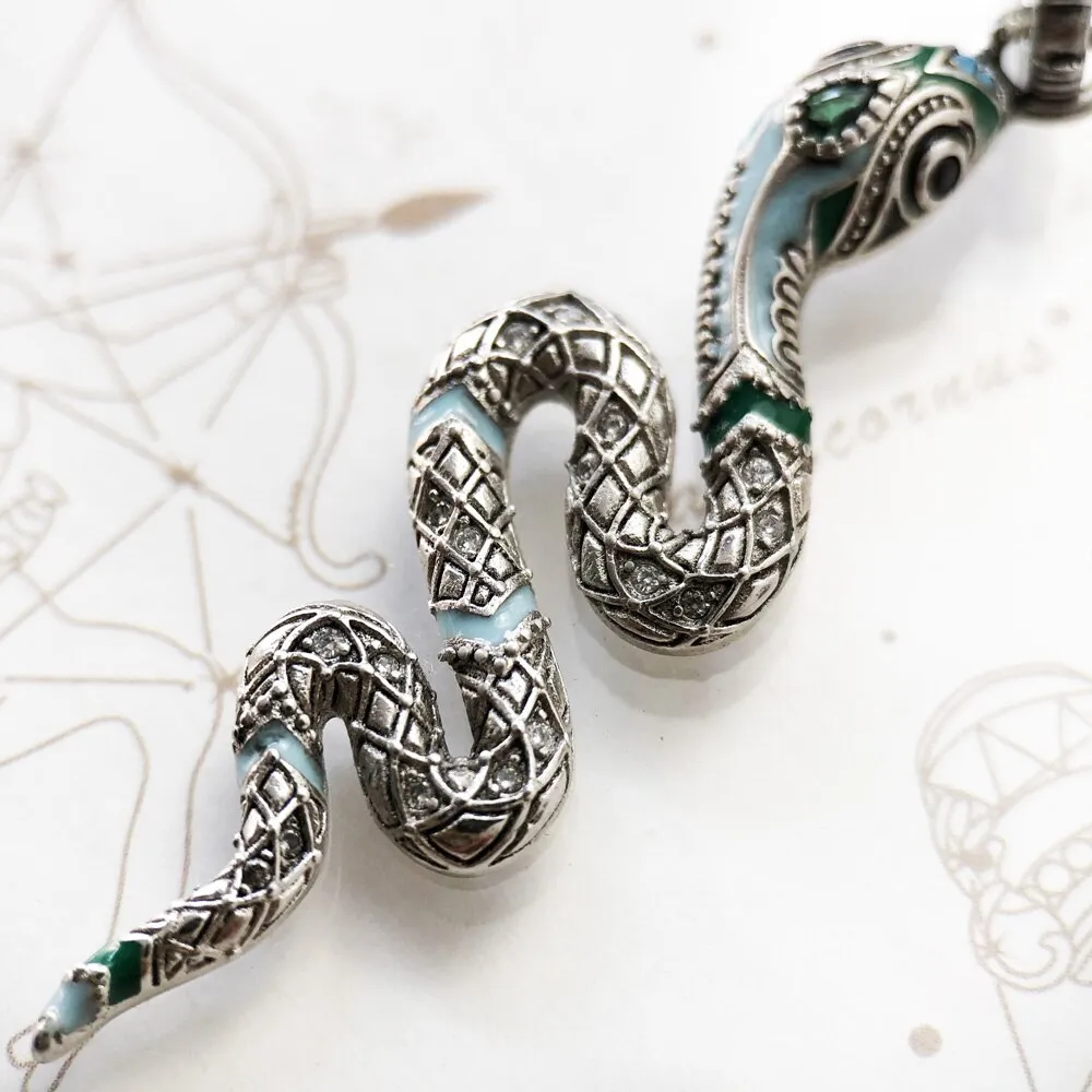 Luxurious Bohemian S925 Silver Snake Pendant