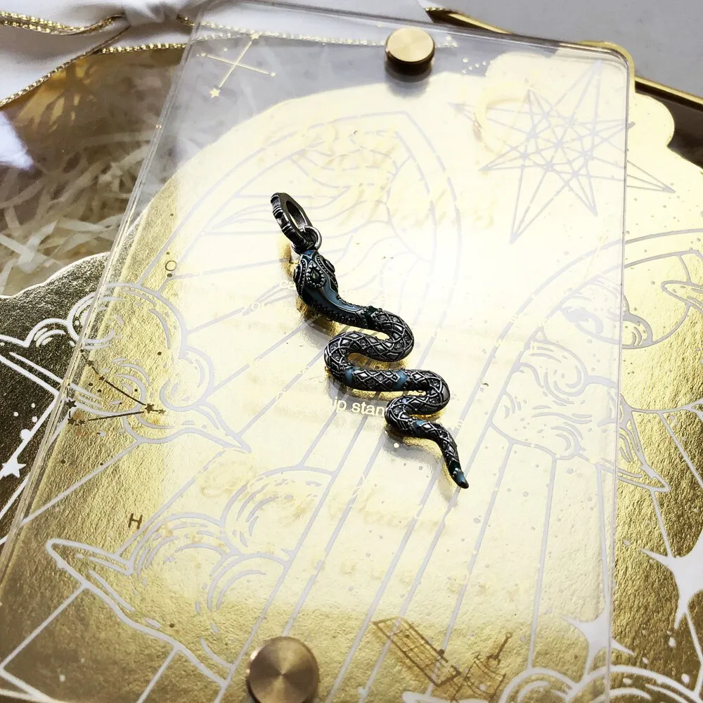 Luxurious Bohemian S925 Silver Snake Pendant