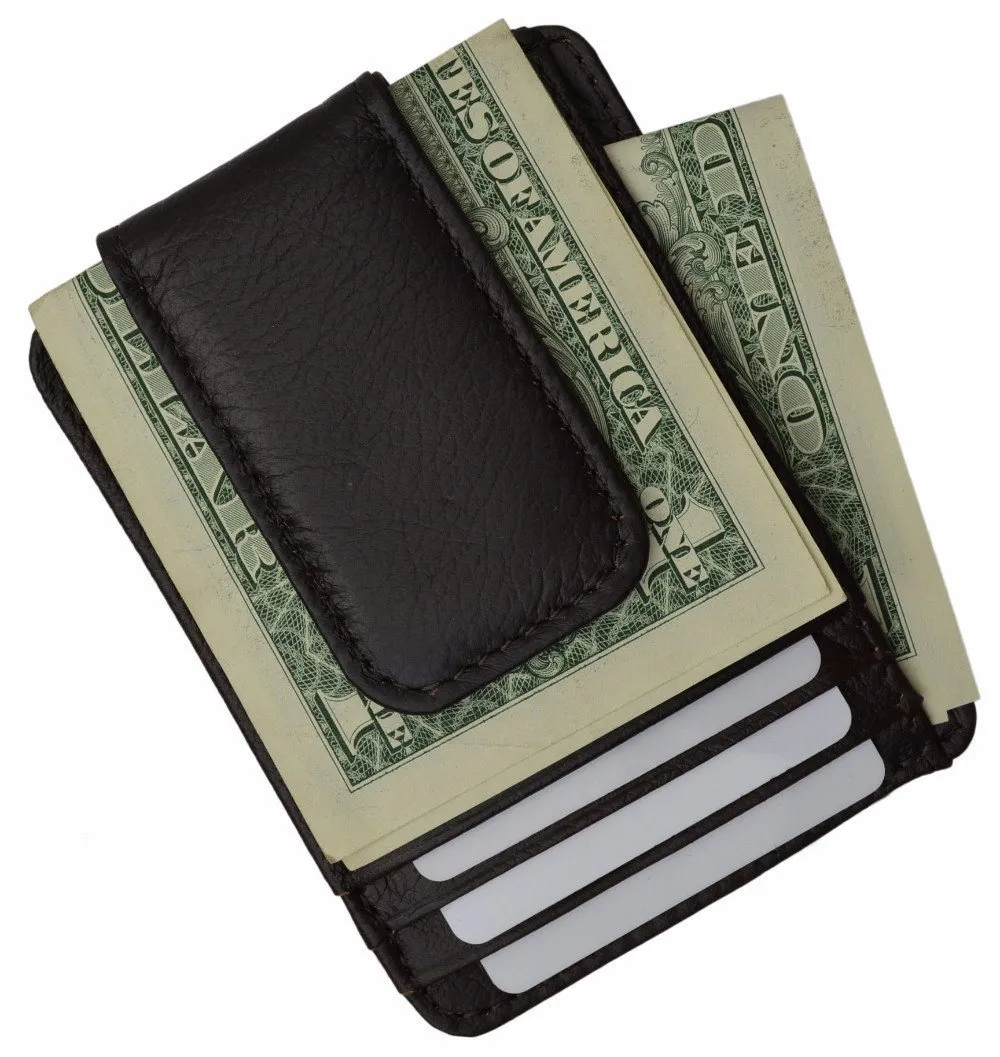 Luxurious Genuine Leather Magnetic Money Clip