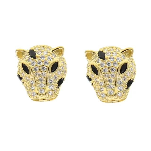 Luxurious Gold Plated Panther Earrings