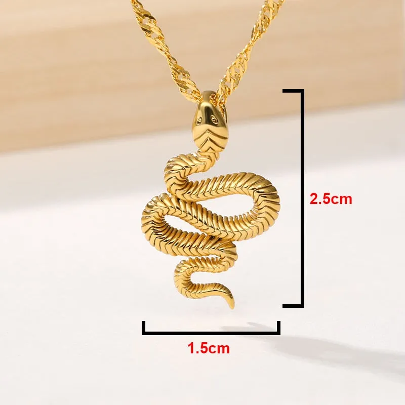 Luxurious Gold Plated Snake Necklace