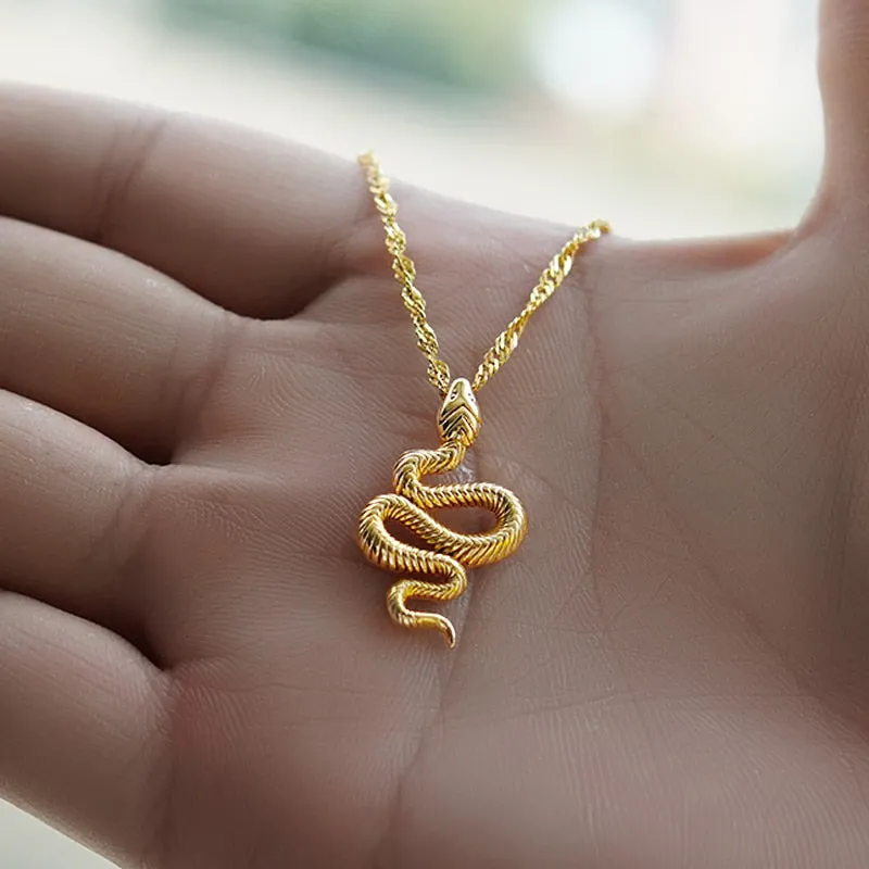 Luxurious Gold Plated Snake Necklace