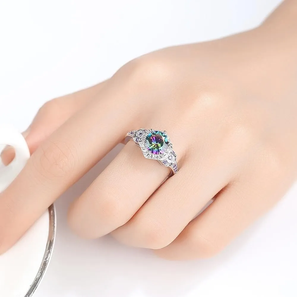 Luxurious Mystic Rainbow Colorful Zircon Ring