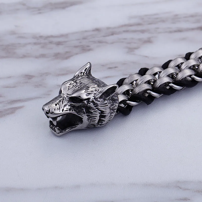 Luxurious Wolf Steel Bracelet