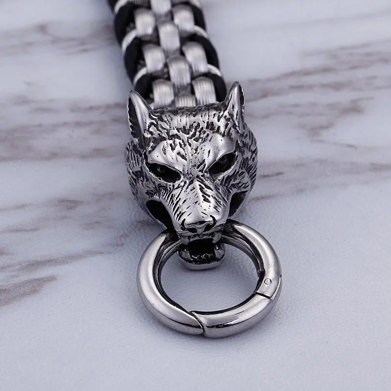 Luxurious Wolf Steel Bracelet