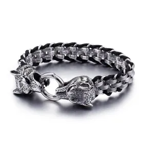 Luxurious Wolf Steel Bracelet