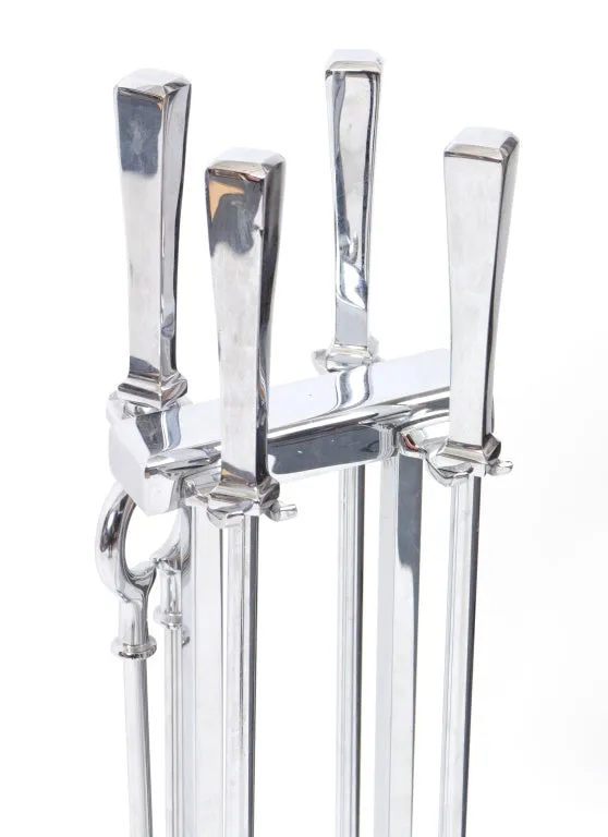 Modern Chrome Fireplace Tools