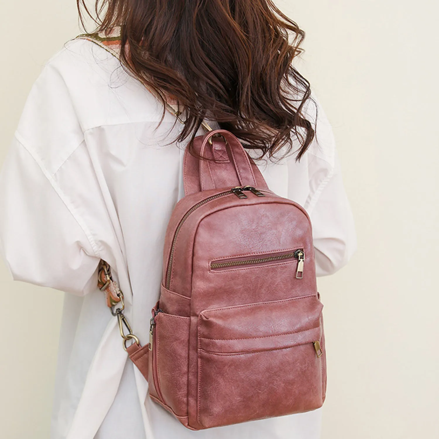 Modern Luxurious Vegan Leather Elevates Backpack