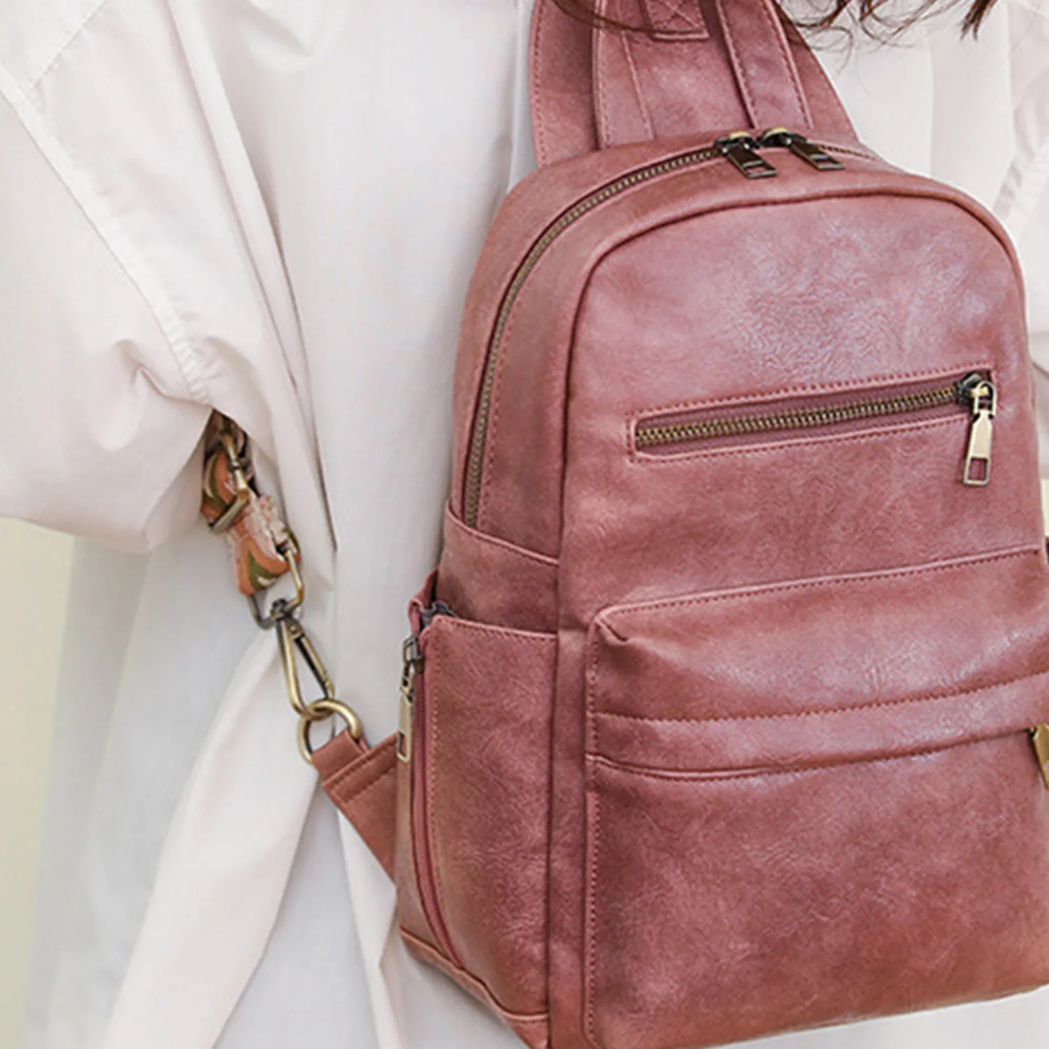 Modern Luxurious Vegan Leather Elevates Backpack