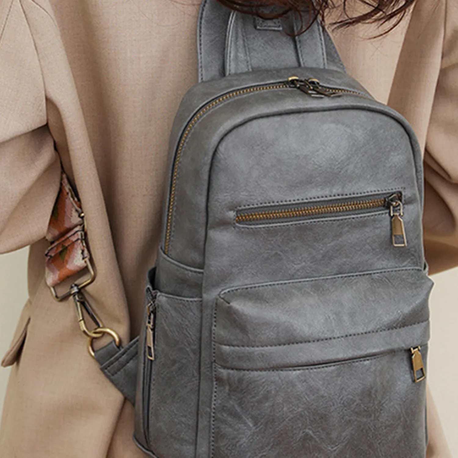 Modern Luxurious Vegan Leather Elevates Backpack