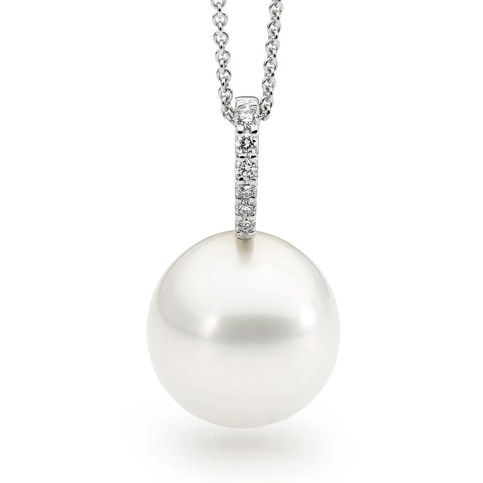 Modern Pearl and diamond Pendant