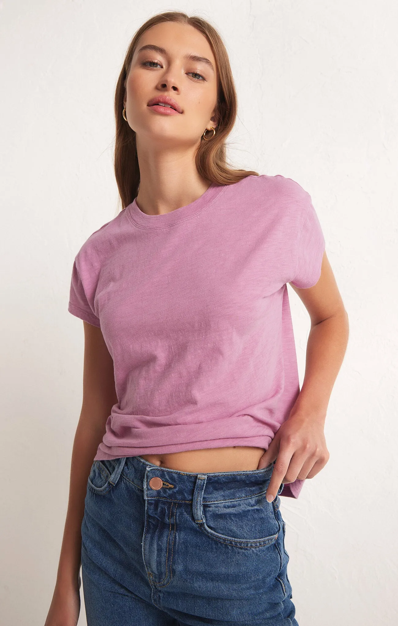 Modern Slub Tee Dusty Orchid