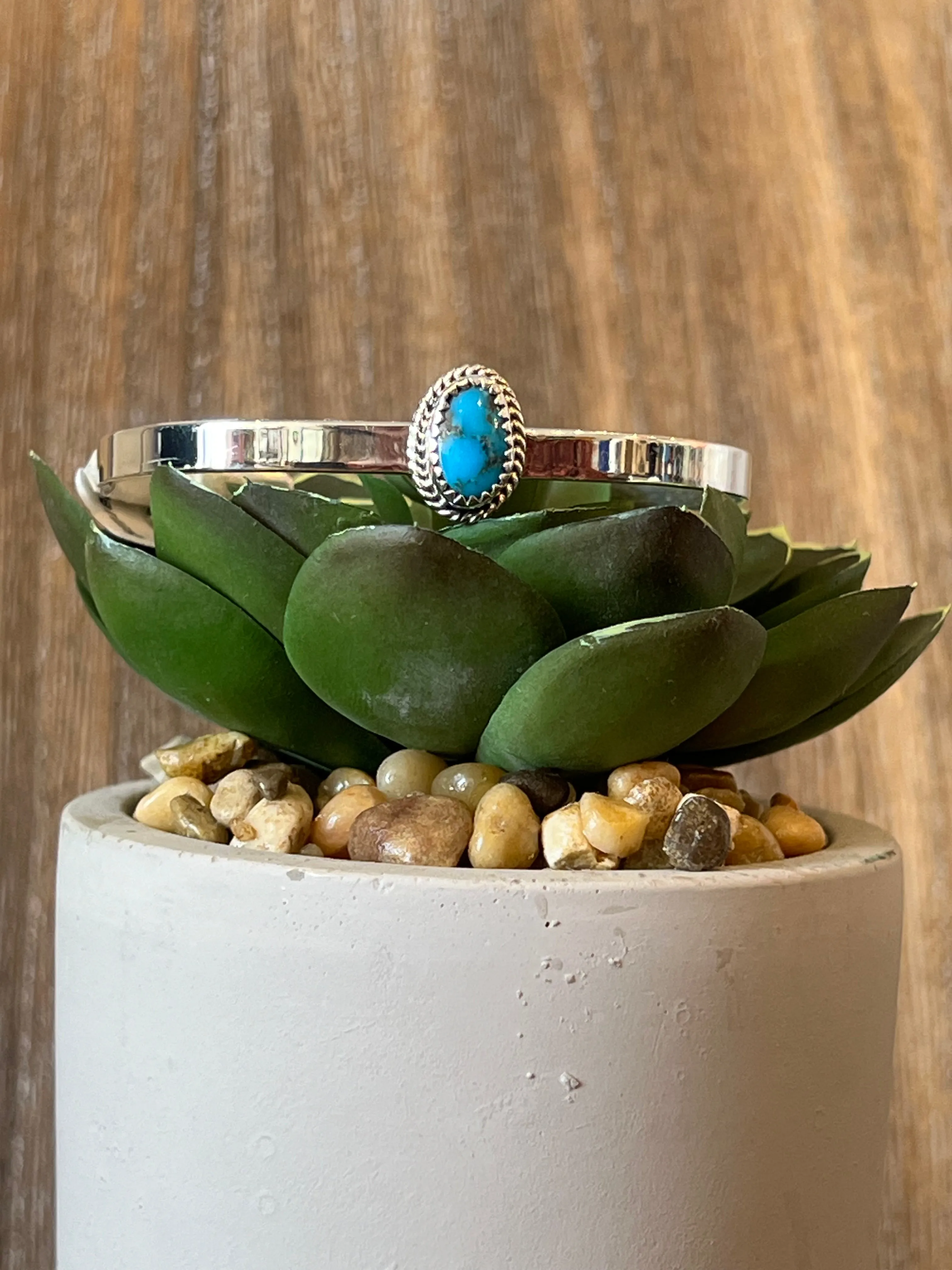 Modern Turquoise Sterling Silver Cuff