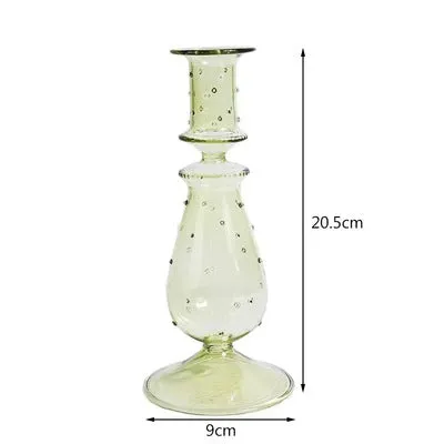 Modern Vintage Glass Candlestick Holders