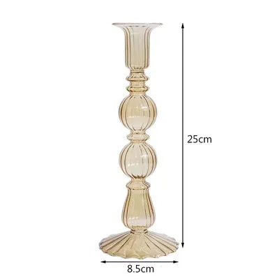 Modern Vintage Glass Candlestick Holders