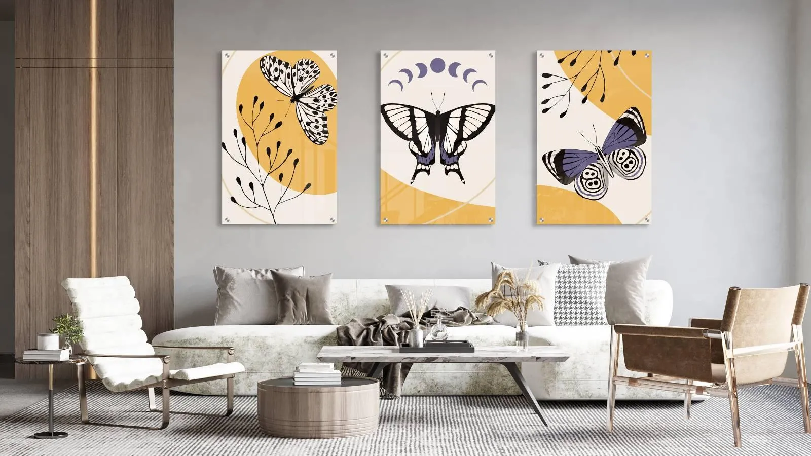 Nature Design Set of 3 Prints Modern Wall Art Modern Artwork