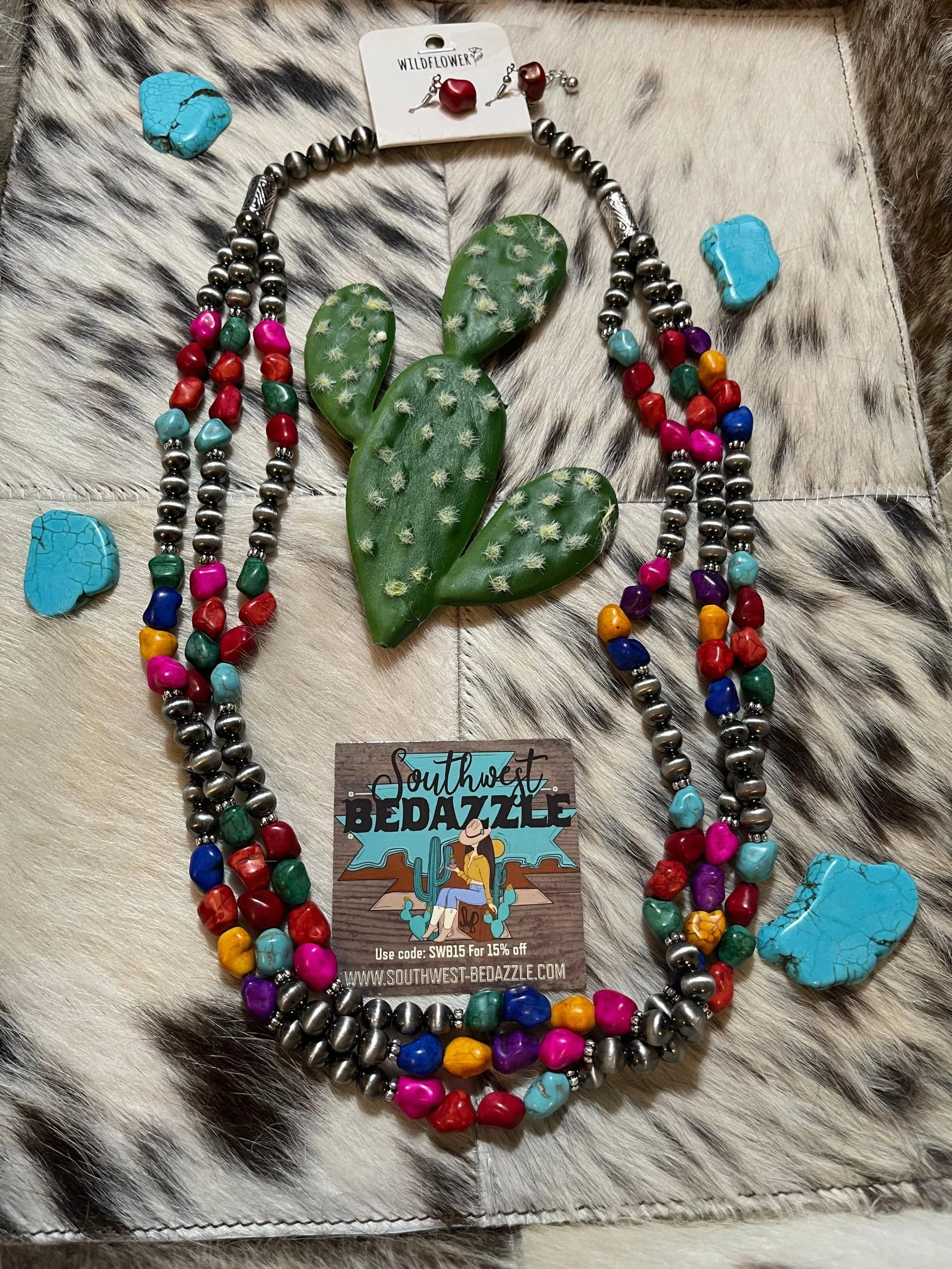 Navajo pearl Southwest Layered necklace set