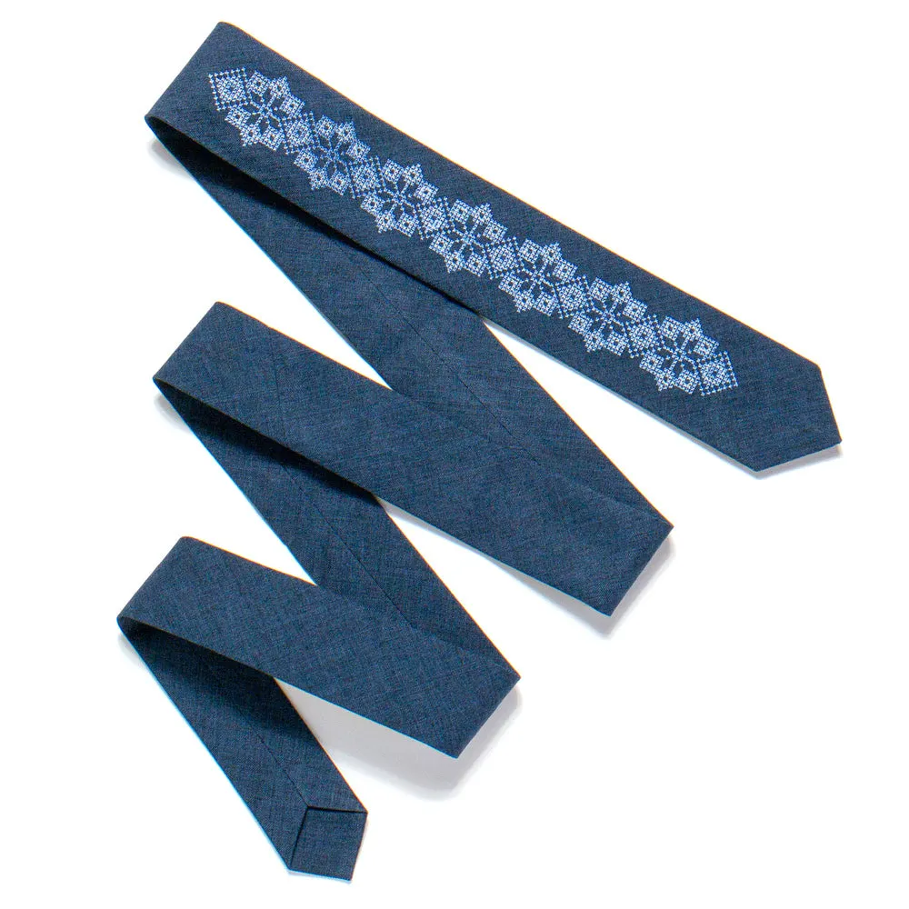 Navy Modern Slim Tie