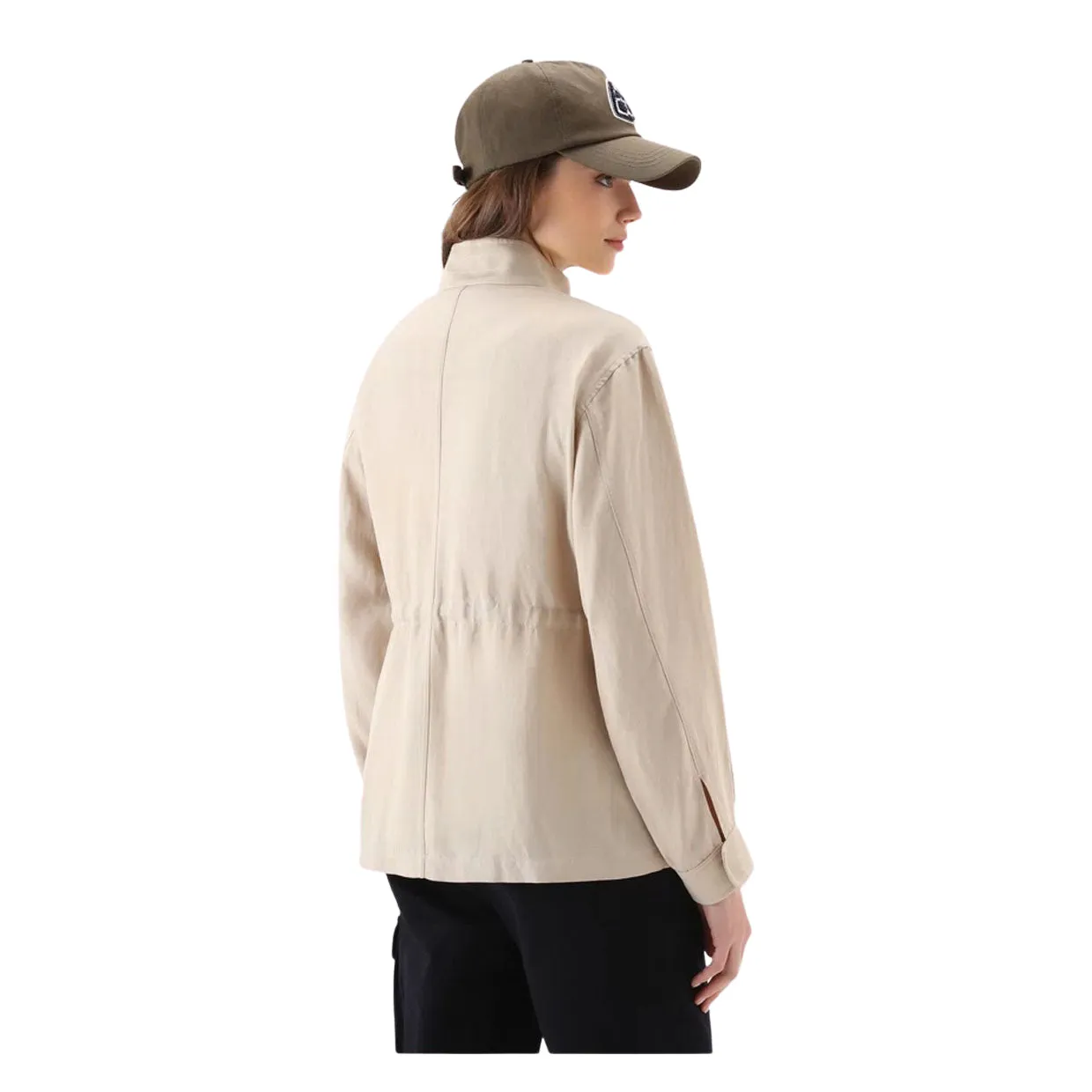 Overshirt Donna Woolrich Fluid Utility Beige