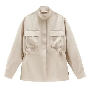 Overshirt Donna Woolrich Fluid Utility Beige