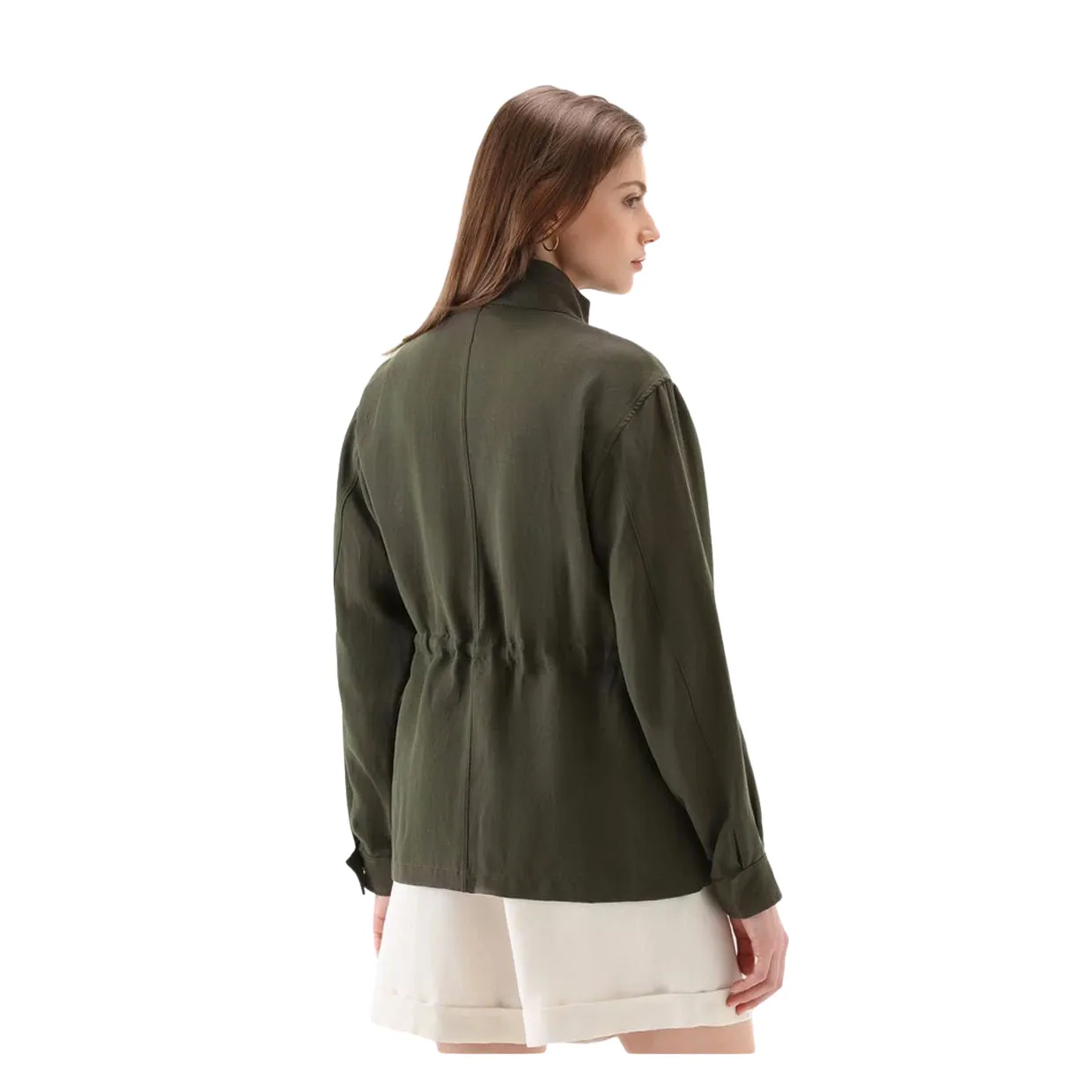 Overshirt Donna Woolrich Fluid Utility Verde