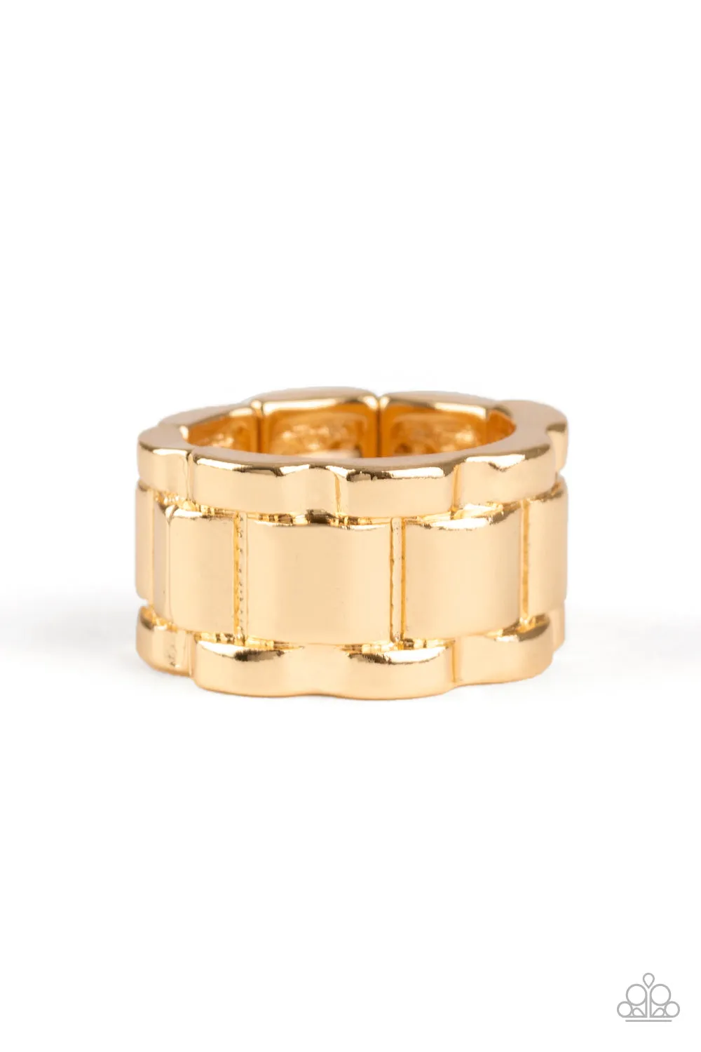 Paparazzi Accessories - Modern Machinery #RG1/H5 - Gold Men/Urban Ring