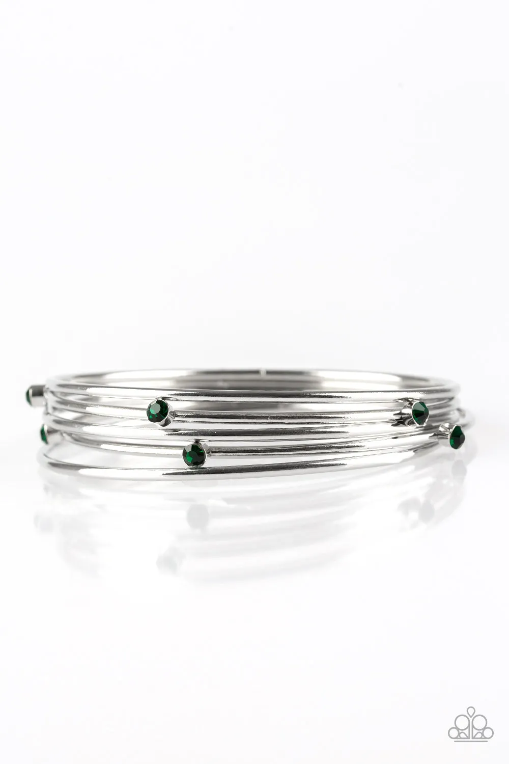 Paparazzi Delicate Decadence - Green Bangle Bracelet