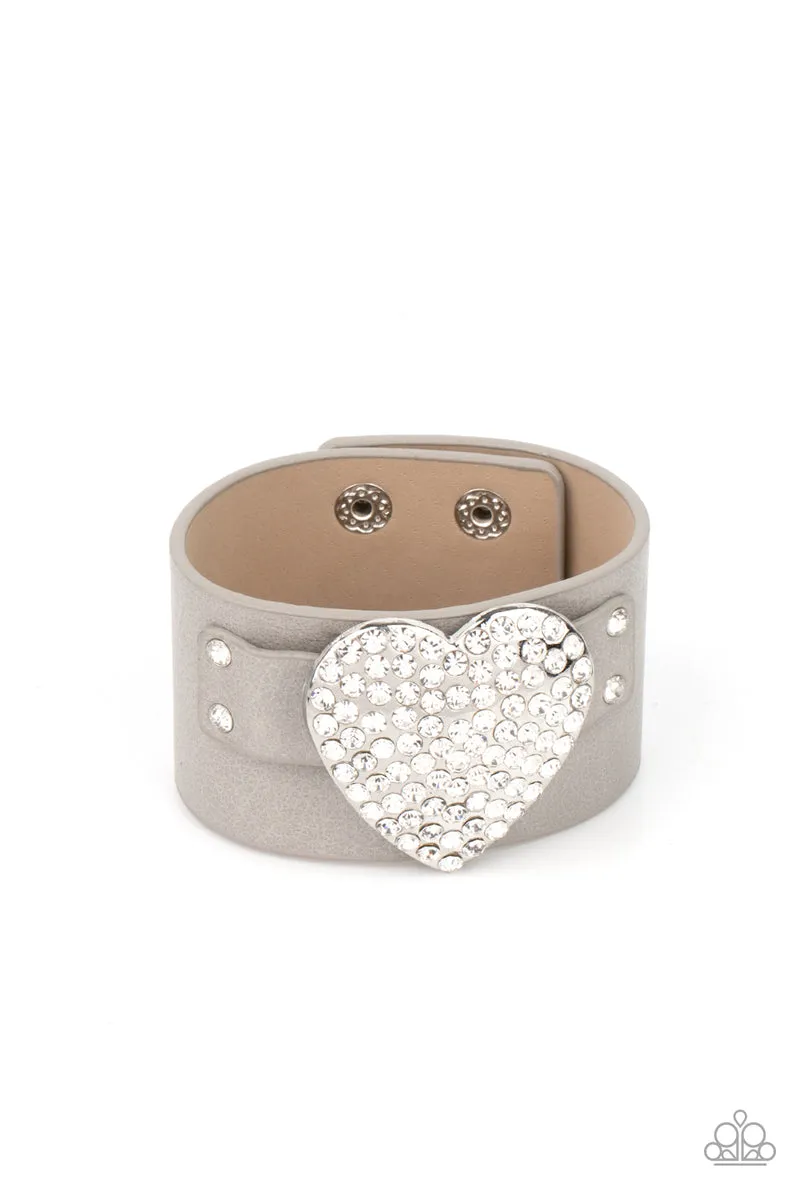 Paparazzi Flauntable Flirt Silver Heart Urban Bracelet