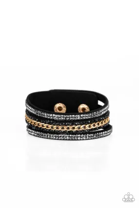 Paparazzi Rollin In Rhinestones - Black Urban Bracelet