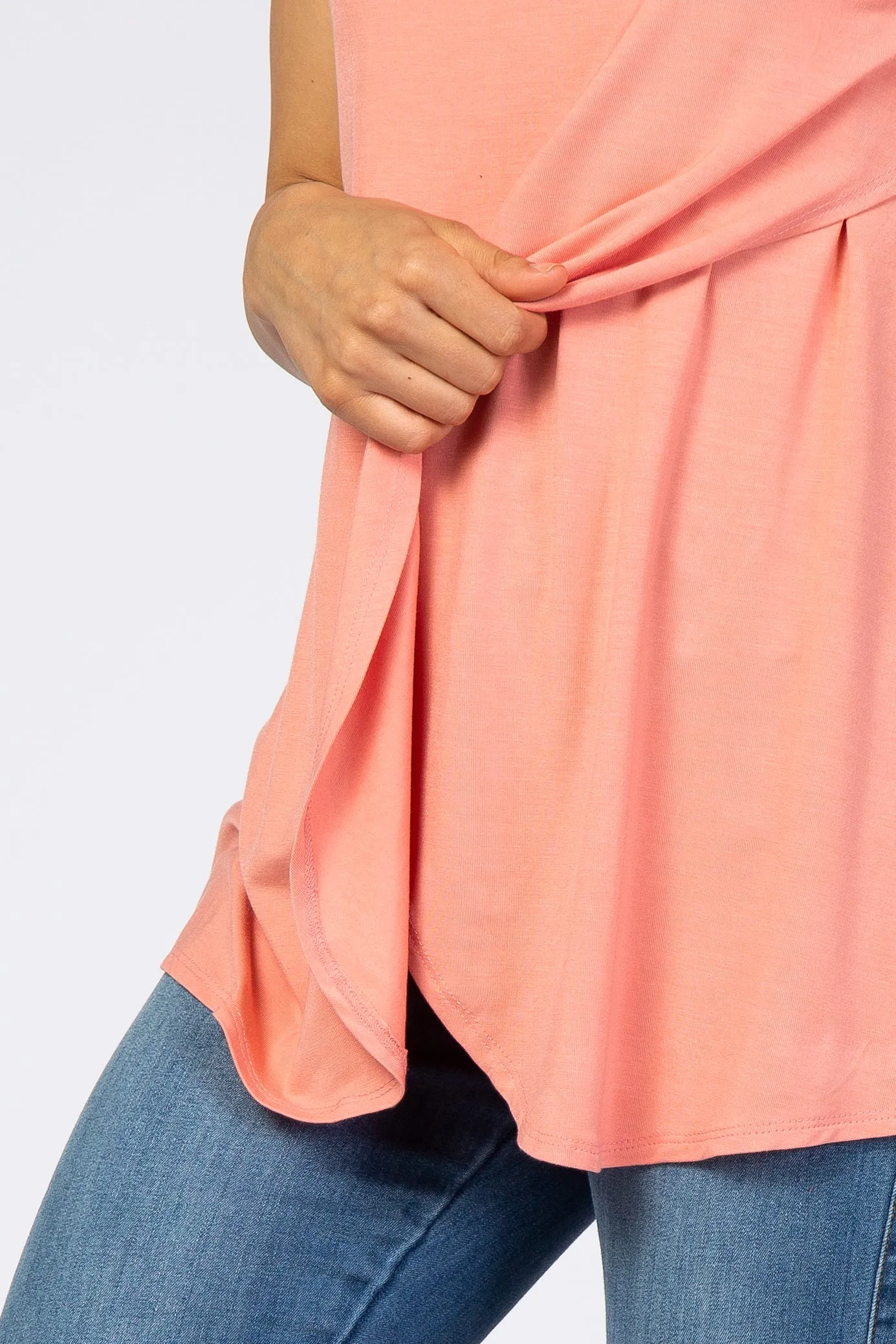 Peach Layered Wrap Front Nursing Top