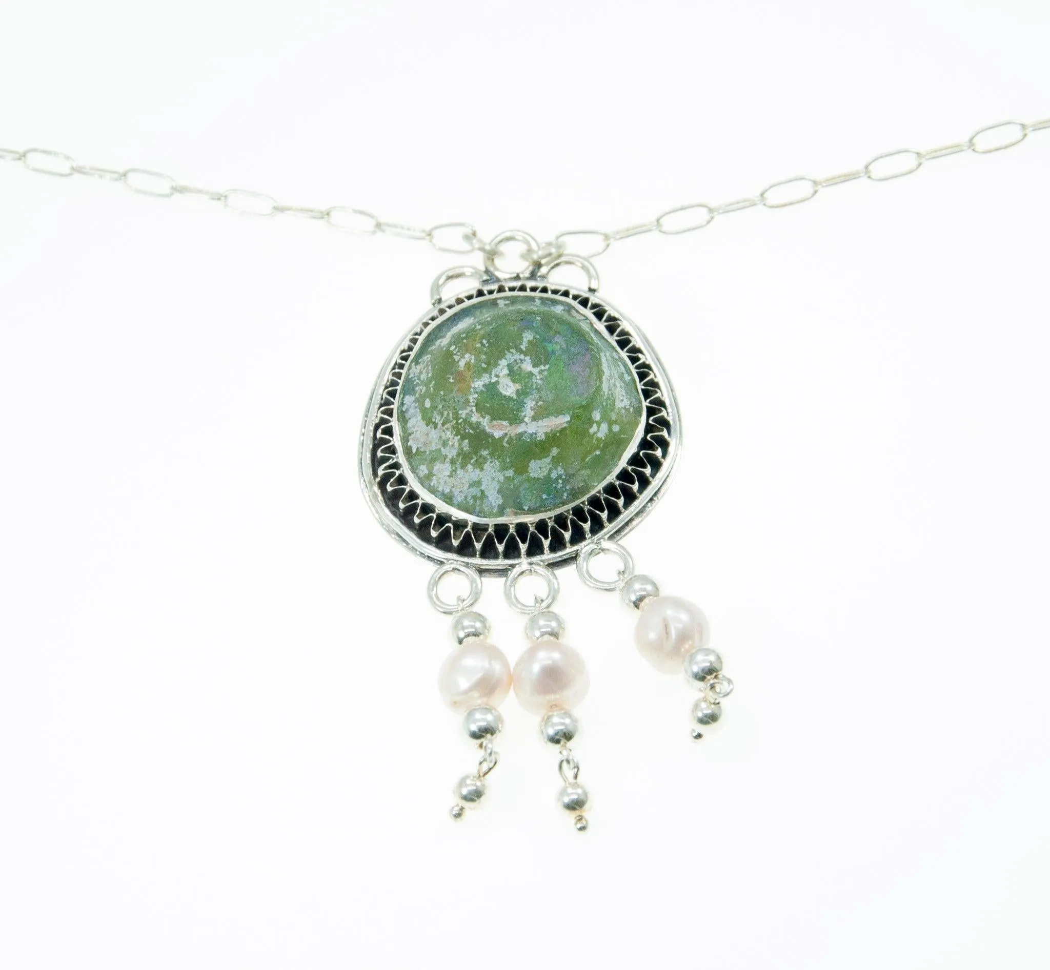 Roman Glass Pendant Authentic & Luxurious With Certificate from Holyland