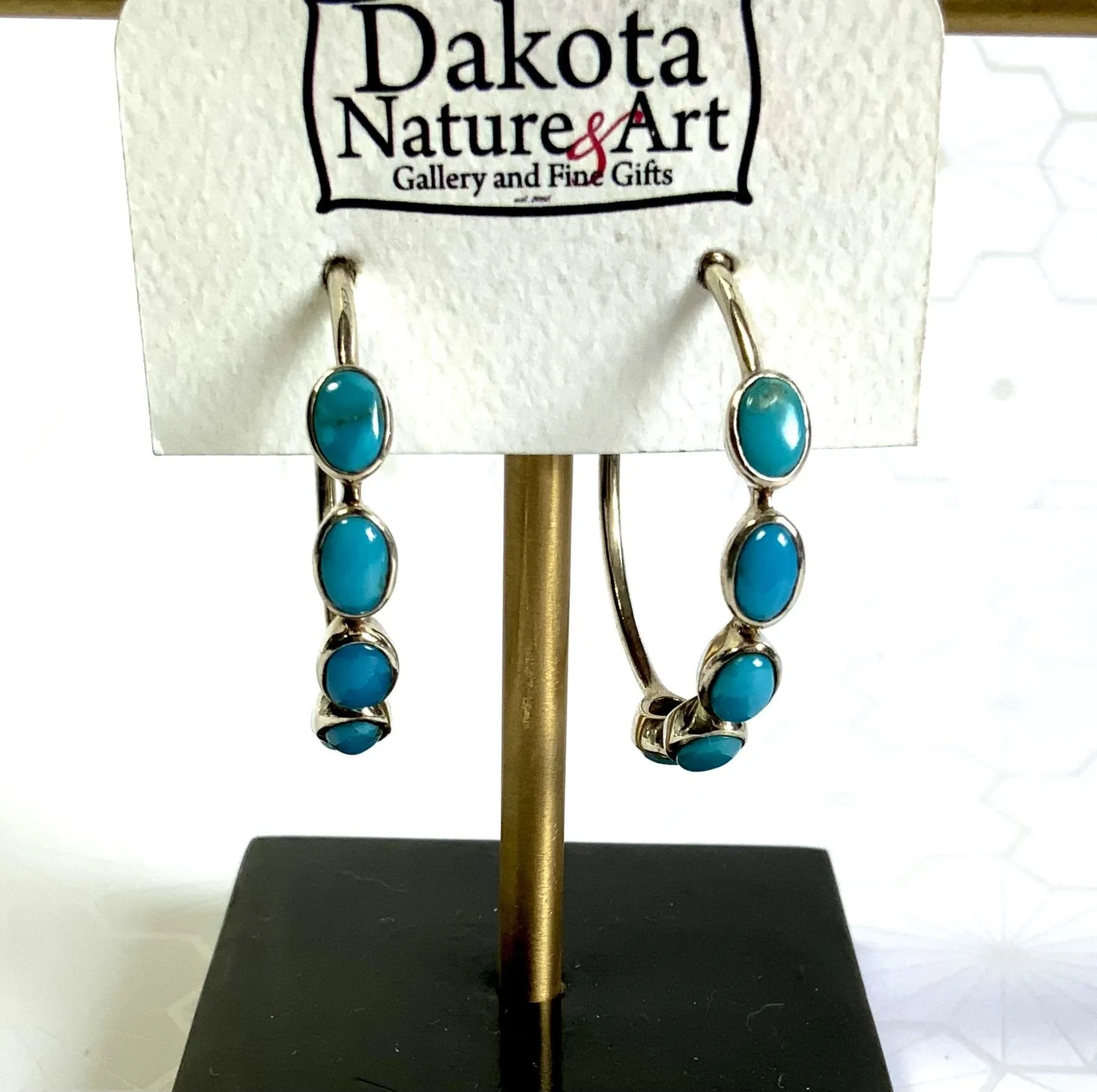 Rustic Dream Turquoise Hoop Earrings